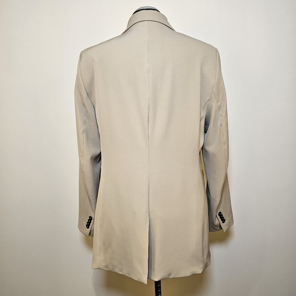 NWT H&M tan beige single breasted 1 button lined womens oversized blazer L US. - Picture 4 of 12